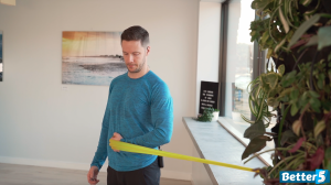Rotator cuff exercise ending position