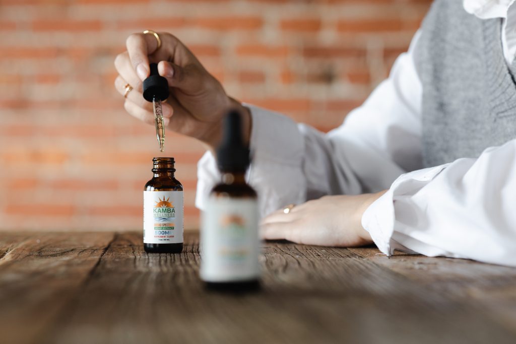 Senior using CBD oil