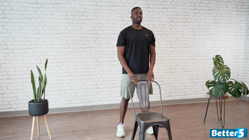 Warm up squat exercise starting position