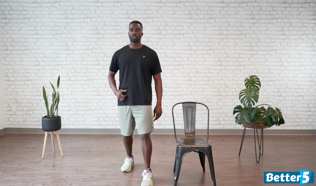 Staggered stance hip stretch