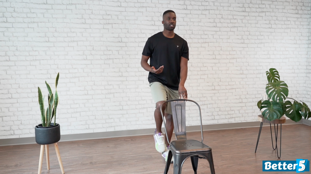 High knees exercise right leg