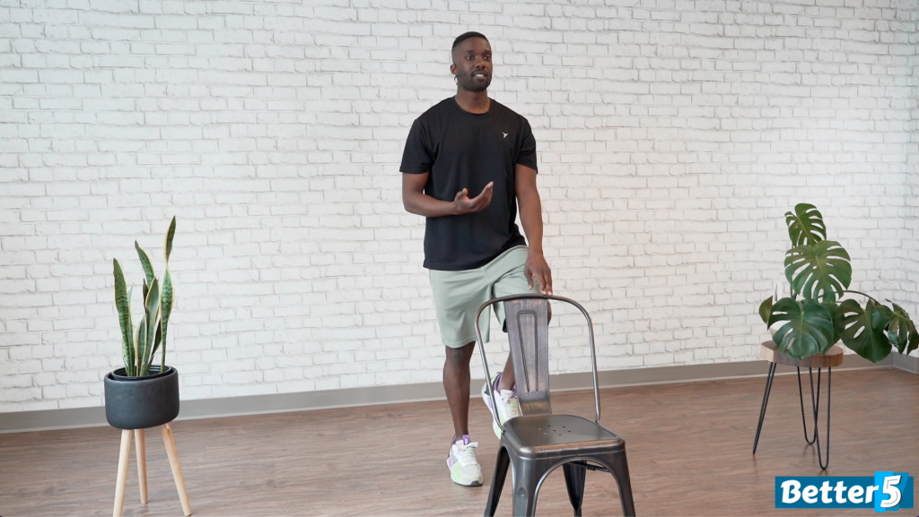 High knees exercise left leg