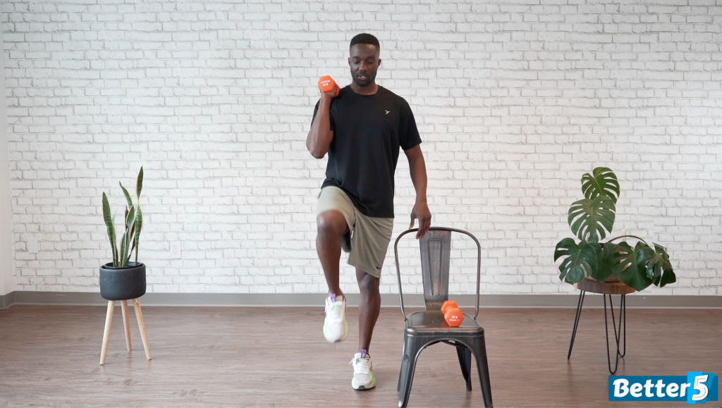 Front rack march - right leg