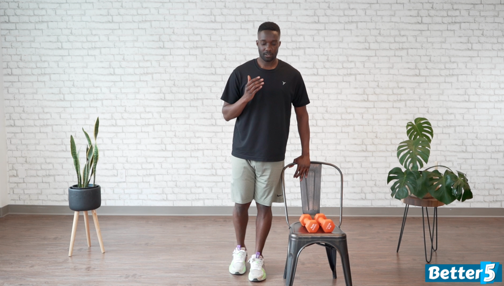 Standing glute extension - starting position