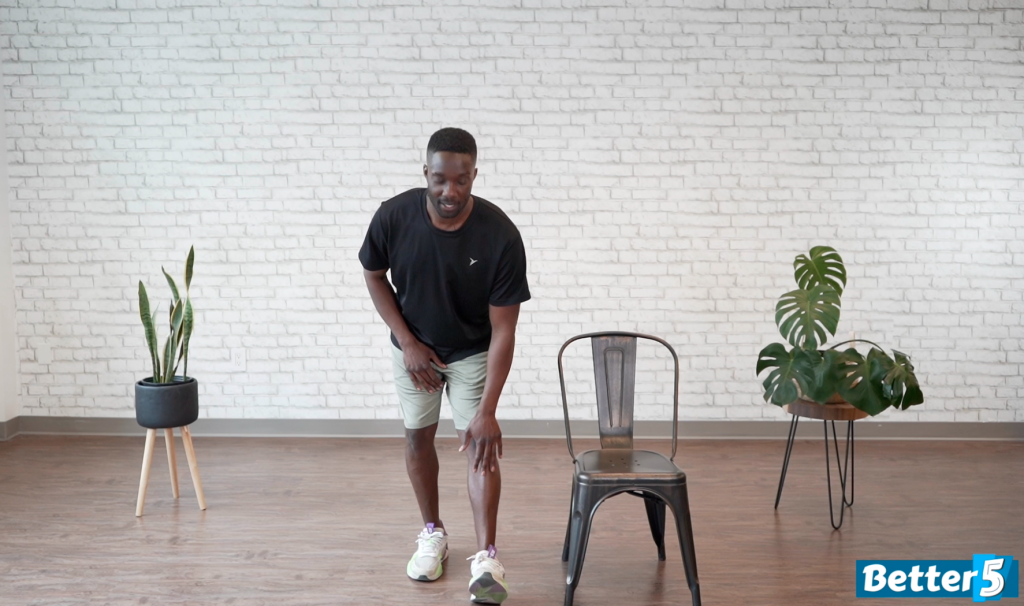 Calf stretch for seniors