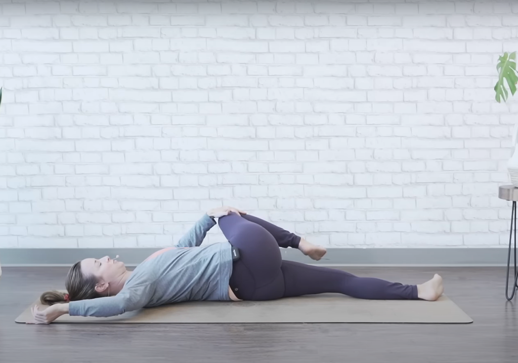 Demonstrating the cacti bed exercise - ending position