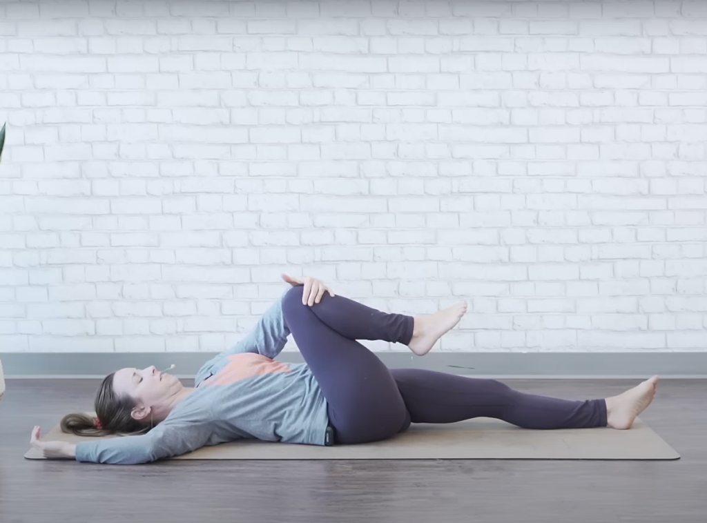 Demonstrating the cacti bed exercise - starting position