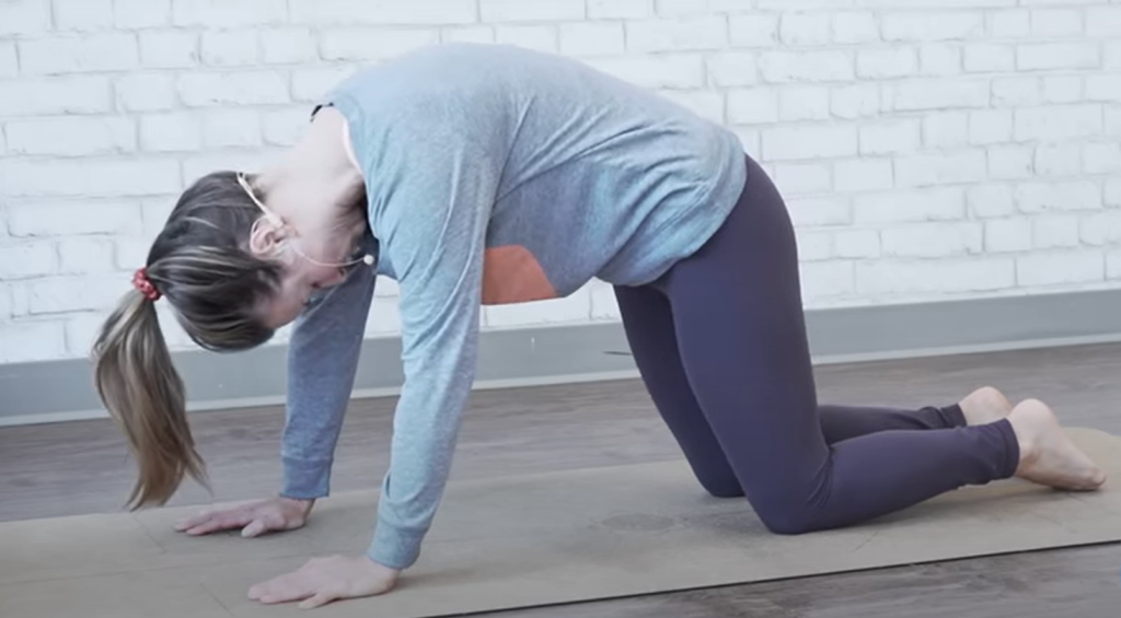 Bed exercise - cat cow - starting position