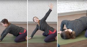 Thread the needle yoga pose