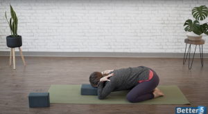 Child's pose shoulder opener