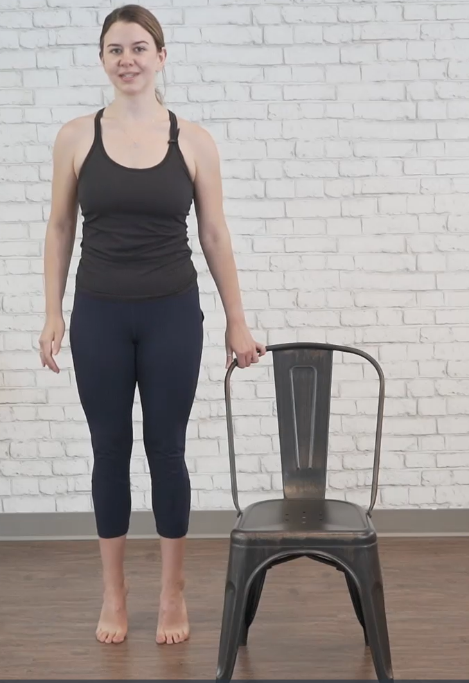 Full body mobility routine - standing calf raise starting position