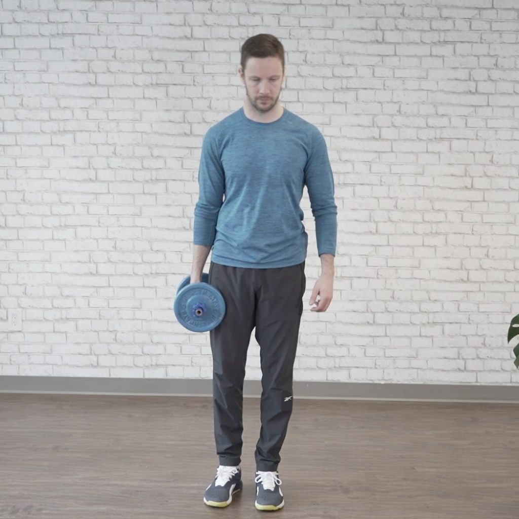 Dumbbell side bend starting position