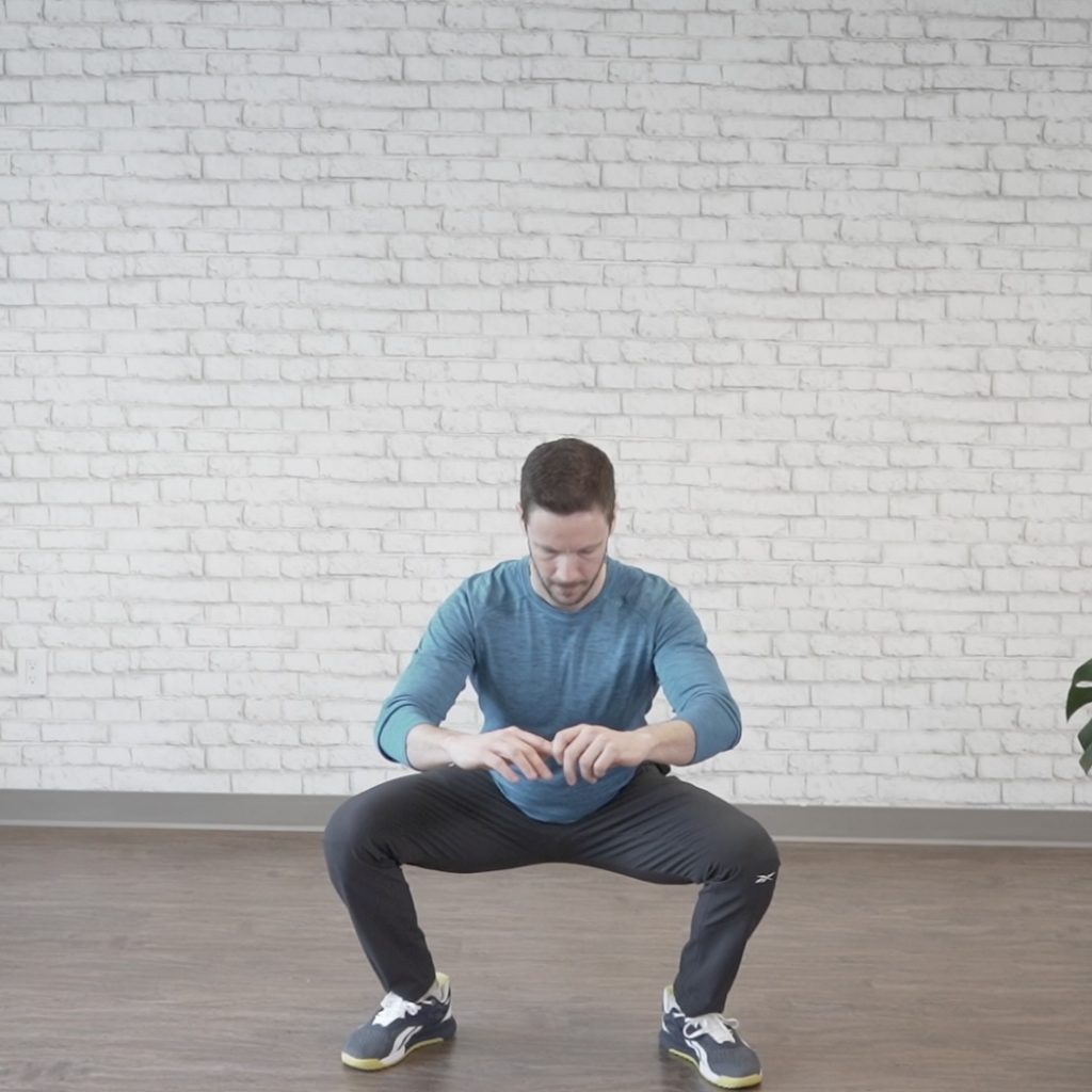 Body weight squat ending position