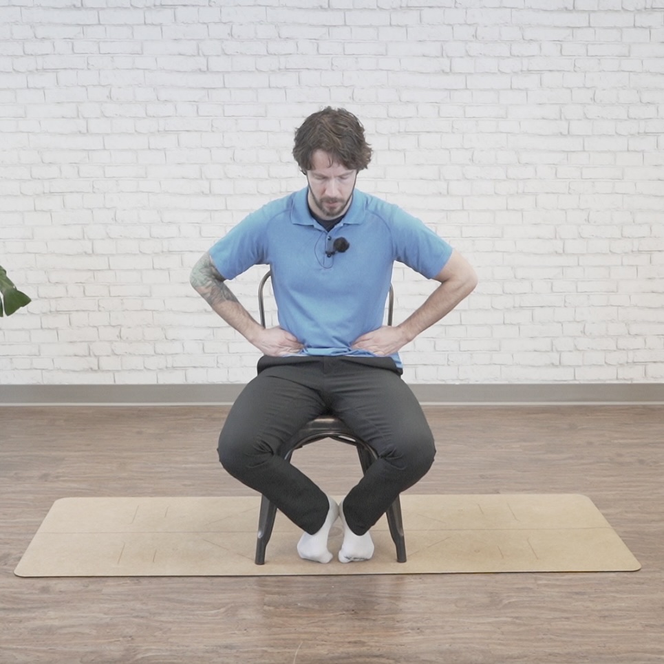 Low breathing core exercise starting position