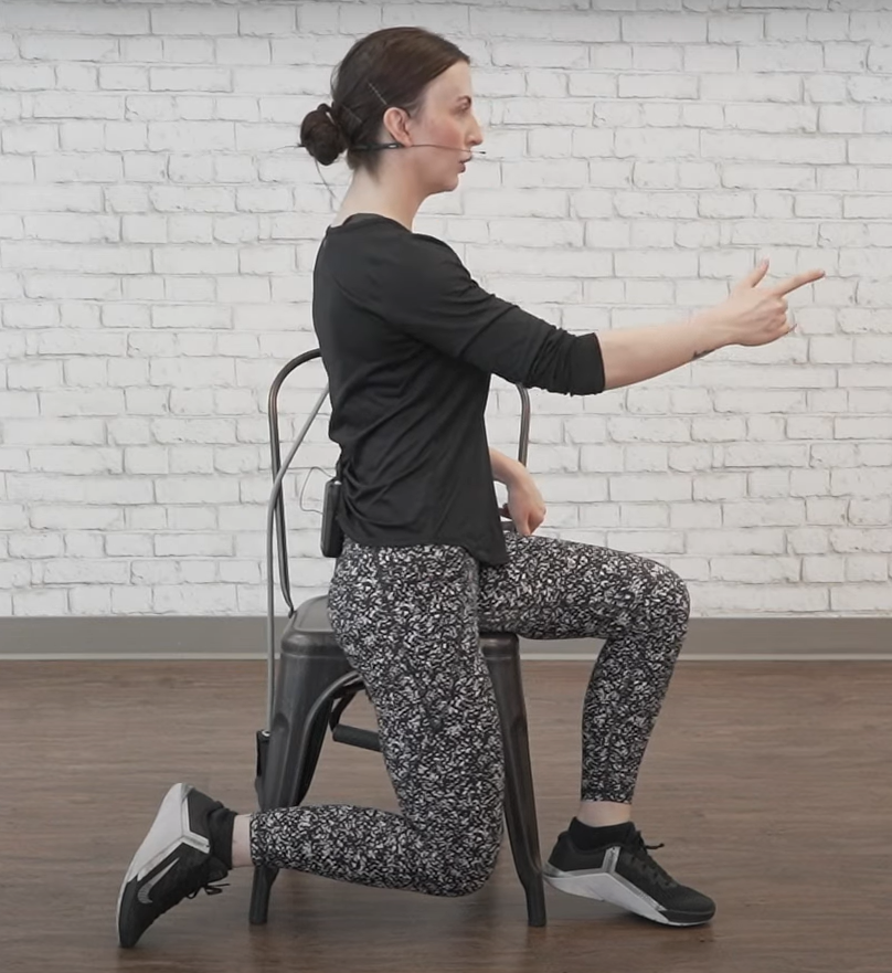 Seated Resistance Band Exercise - lower body stretch - movement 4