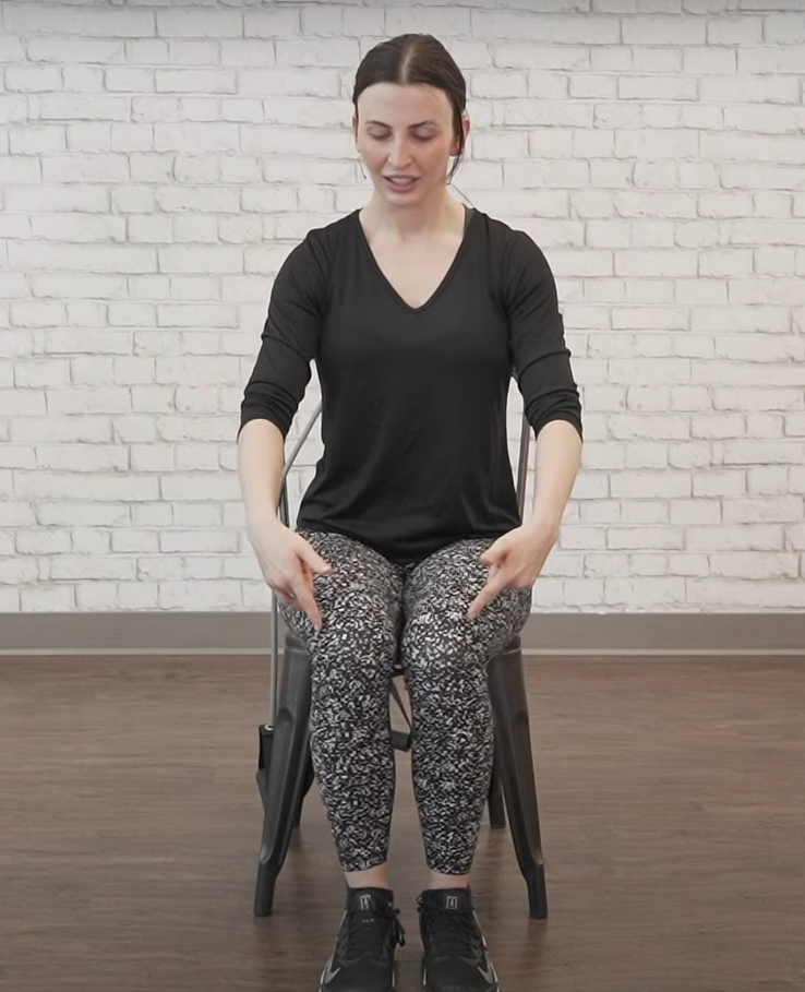 Seated Resistance Band Exercise - calf raise starting position