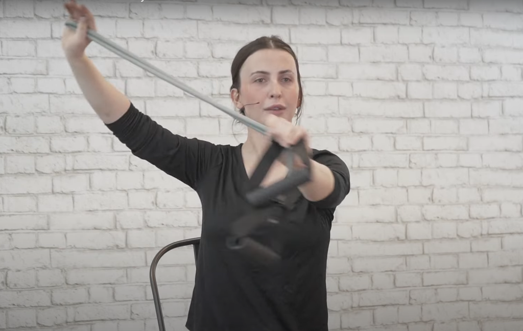 Seated Resistance Band Exercise - alternating twists - movement 3