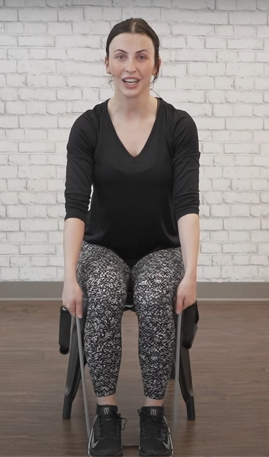 Seated Resistance Band Exercise - Bent Row starting position