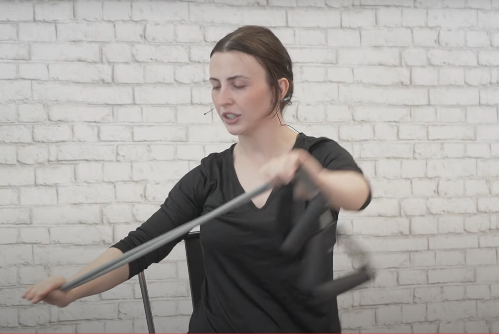 Seated Resistance Band Exercise - alternating twists - movement 2