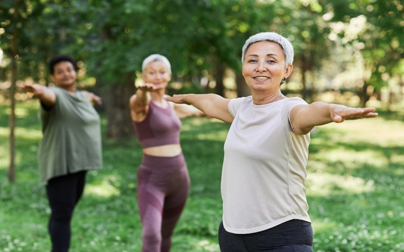 3 senior women enjoying shoulder workout feature