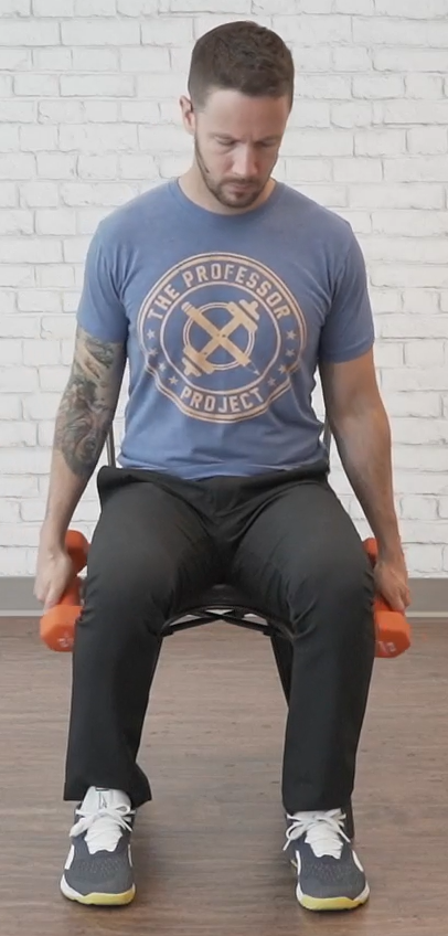 Dumbbell Curl with Shoulder Movement - start