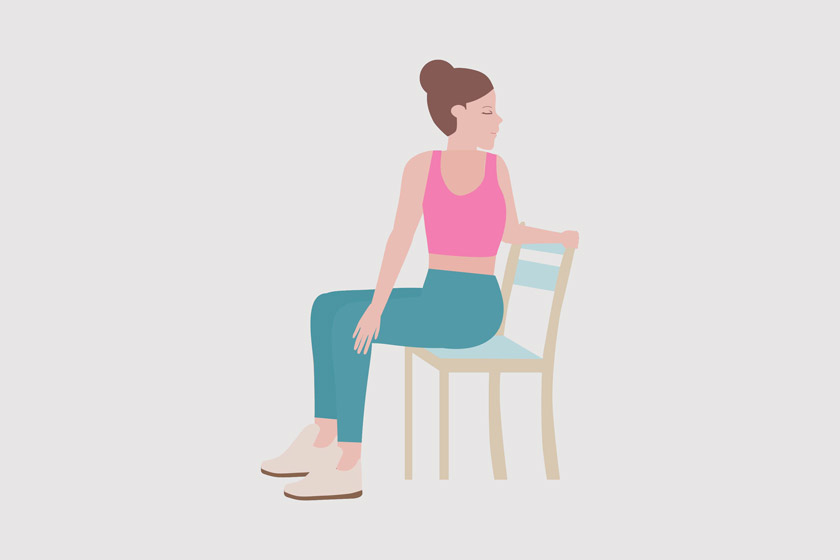 Seated side twist core exercise