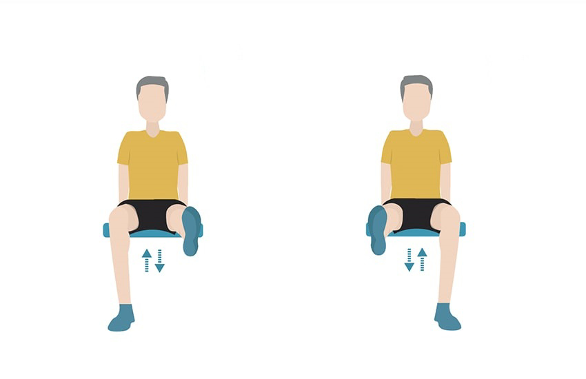 Seated knee extension exercise