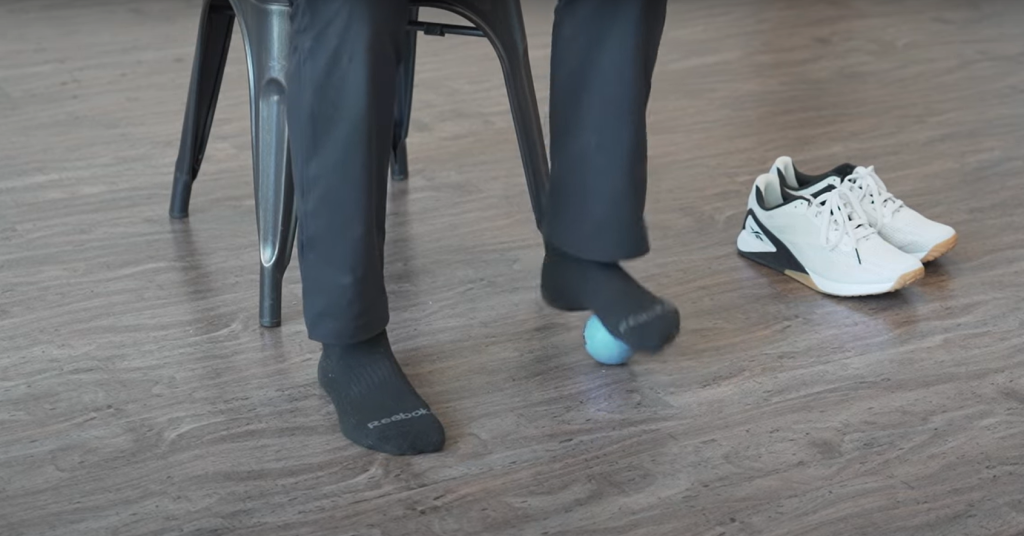 Foot roll exercise - ending position