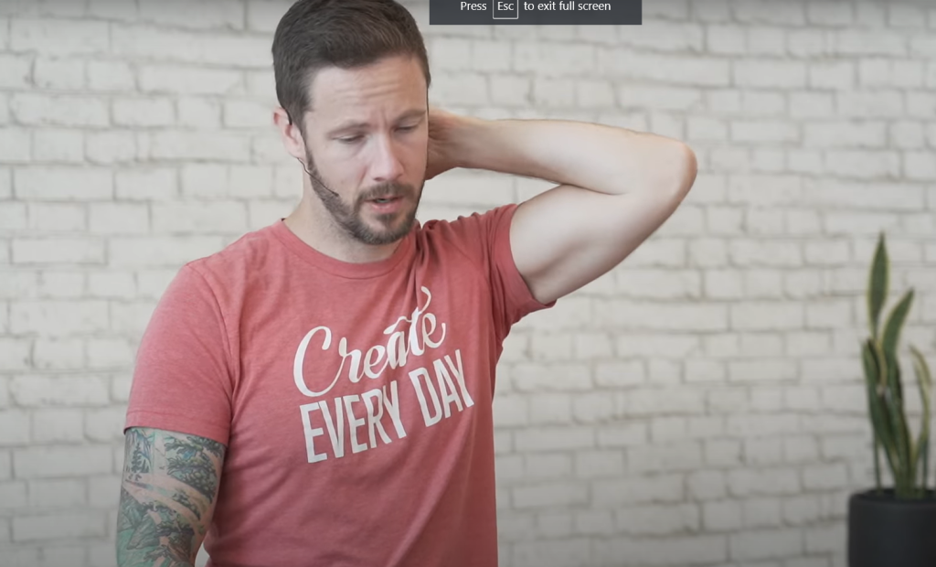 Neck massage starting position