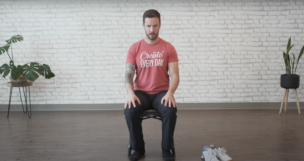 Gaze stabilization exercise for brain-body connection - ending position